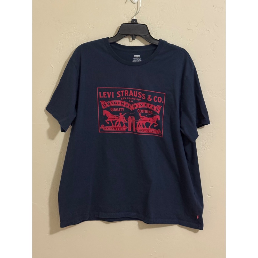 Levi's Mens XXL Navy Blue Levi Strauss & Co Horse T-Shirt San Francisco XXL
